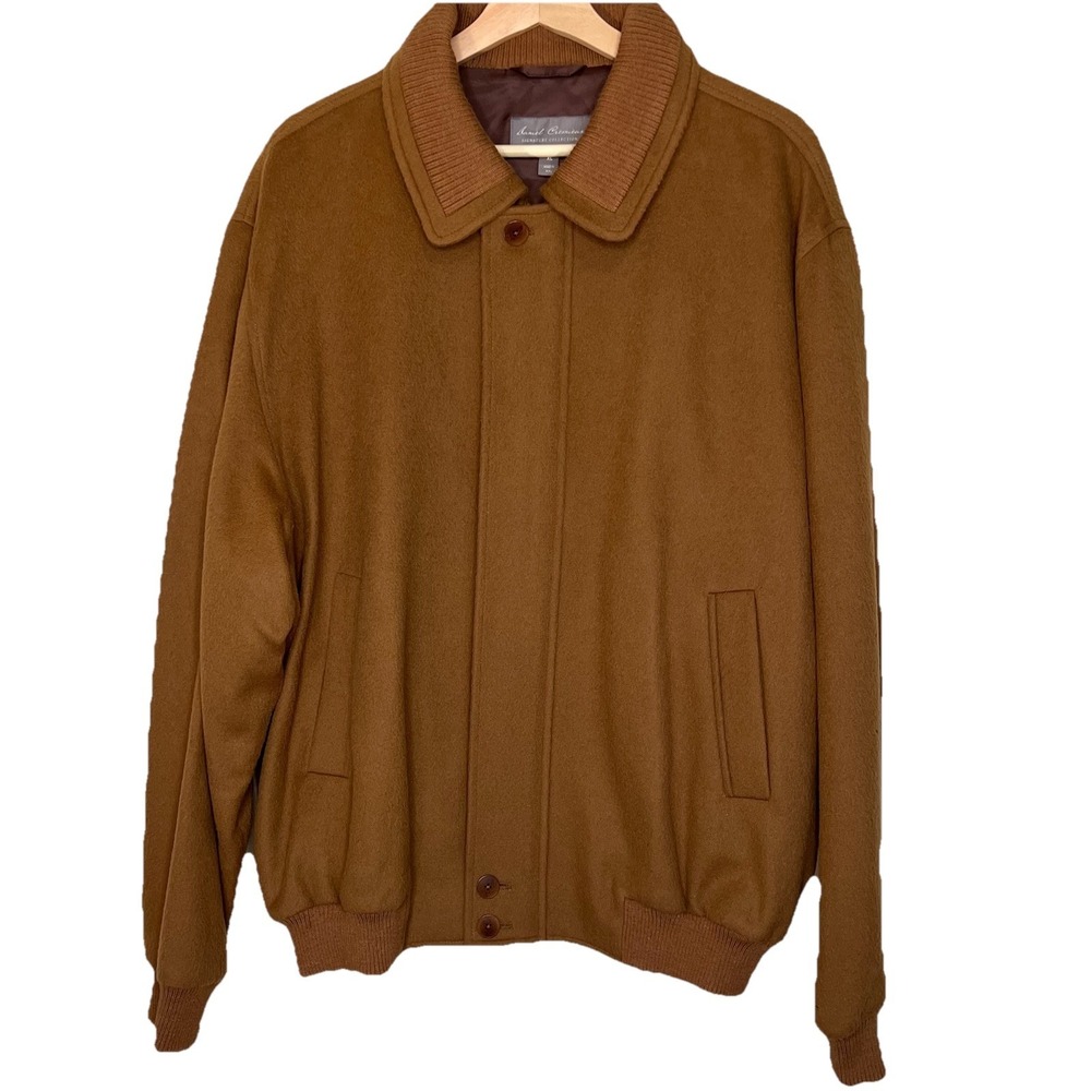 Daniel Cremieux XL Brown Alpaca Wool Jacket Coat Bomber Jacket Men's Grandpa ***